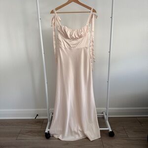 Selfie Leslie Pennelope Tied Shoulder Maxi Dress Ivory Small